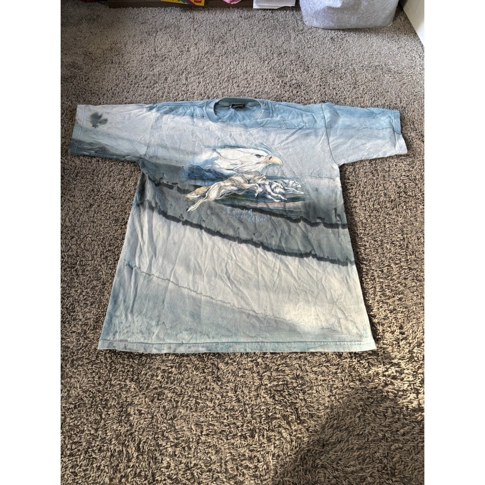 Vintage Polar Graphics Eagle Wolves Nature T Shirt Tie‎ Dye Size Baggy Medium